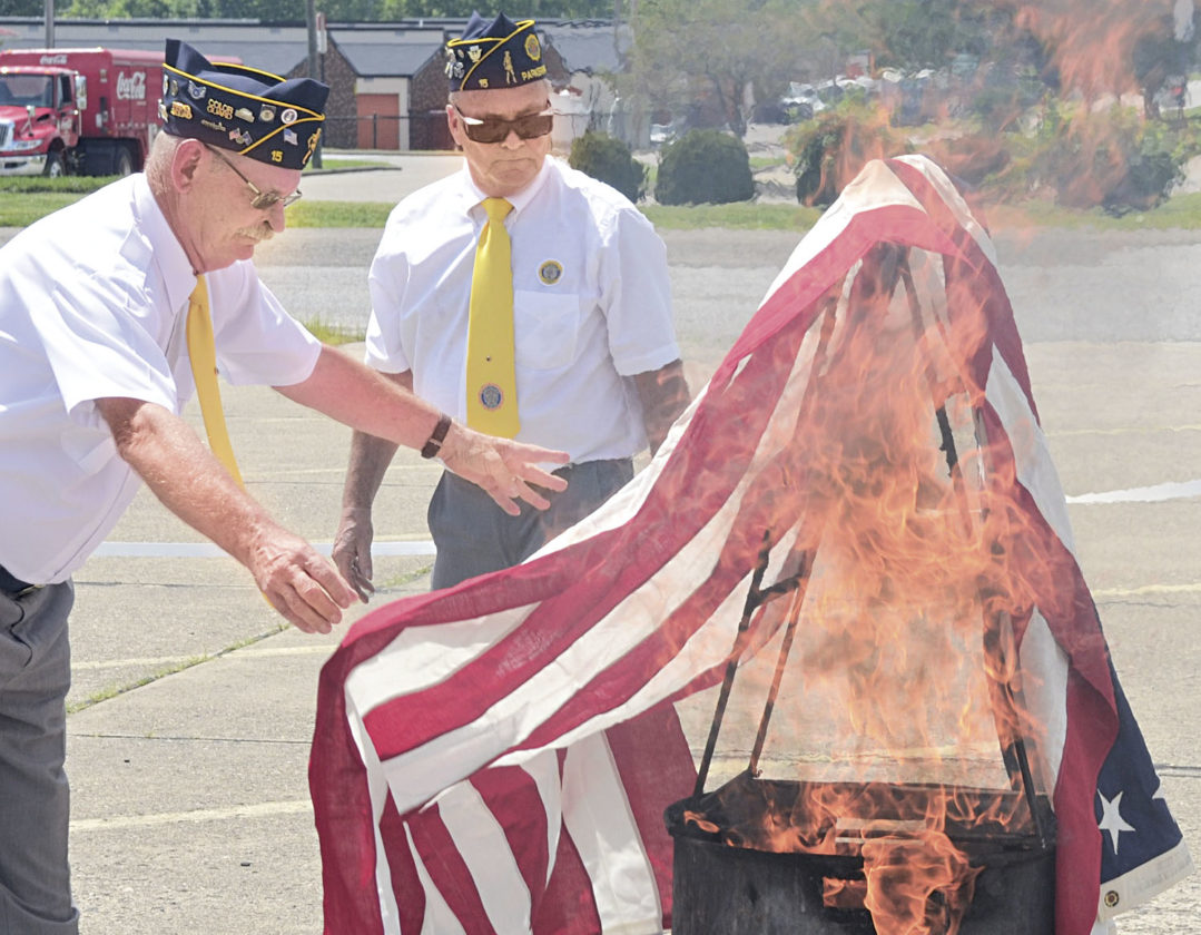 American flags retired at American Legion Post 15 News, Sports, Jobs